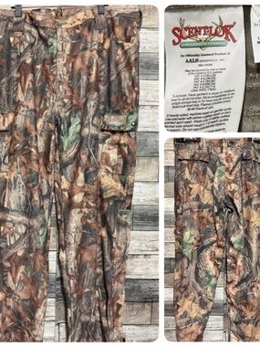 ScentLok Camo Cargo Hunting Pants Men’s 2XL (Inseam 32) Brown